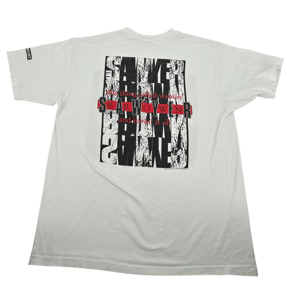 Vintage 90s 1995 Men's White Sawyer Brown Single Stitch Graphic T Shirt XL - Picture 7 of 10